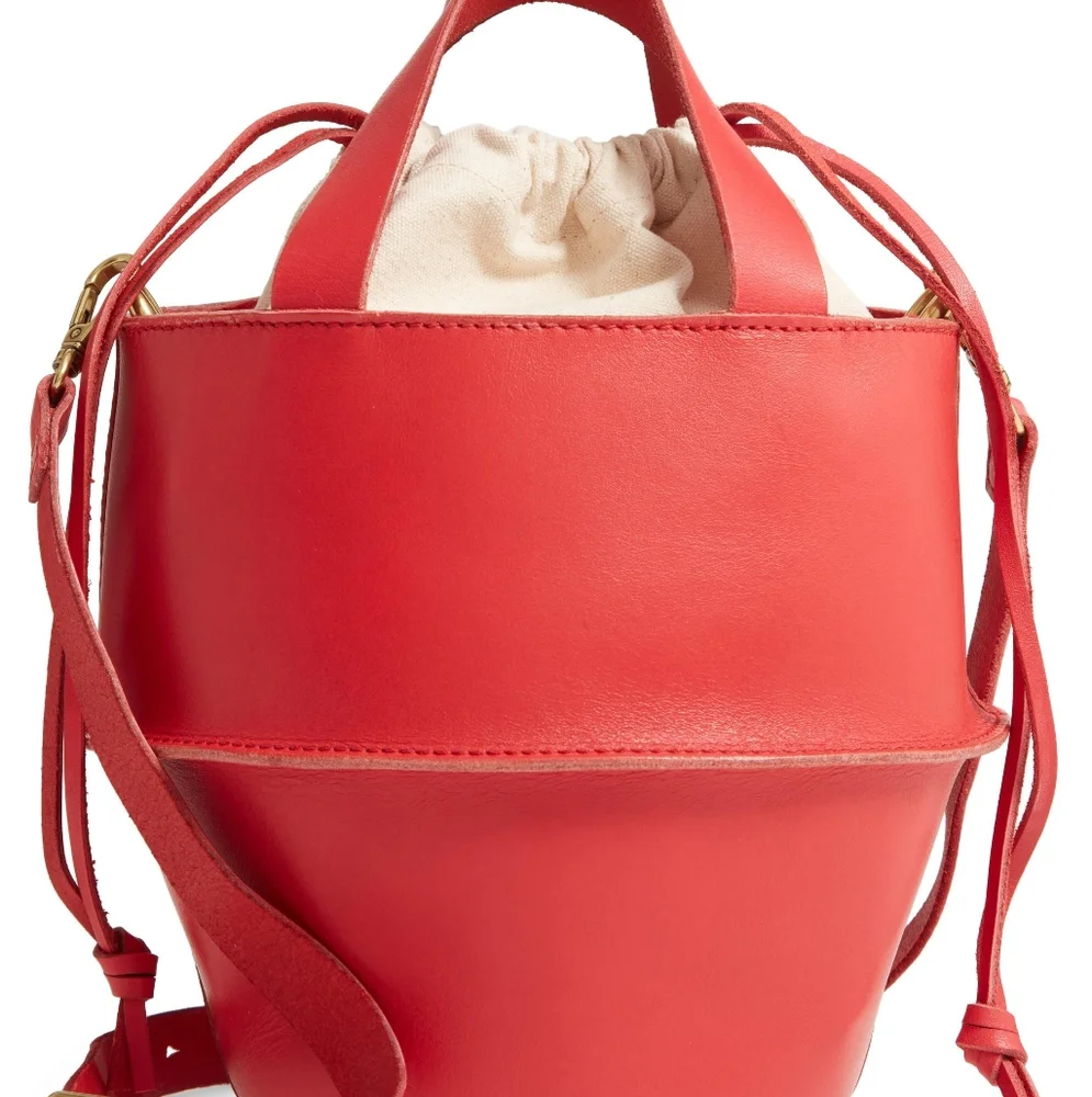 Madewell Red The Austin Crossbody bucket Bag - Picture 2 of 10
